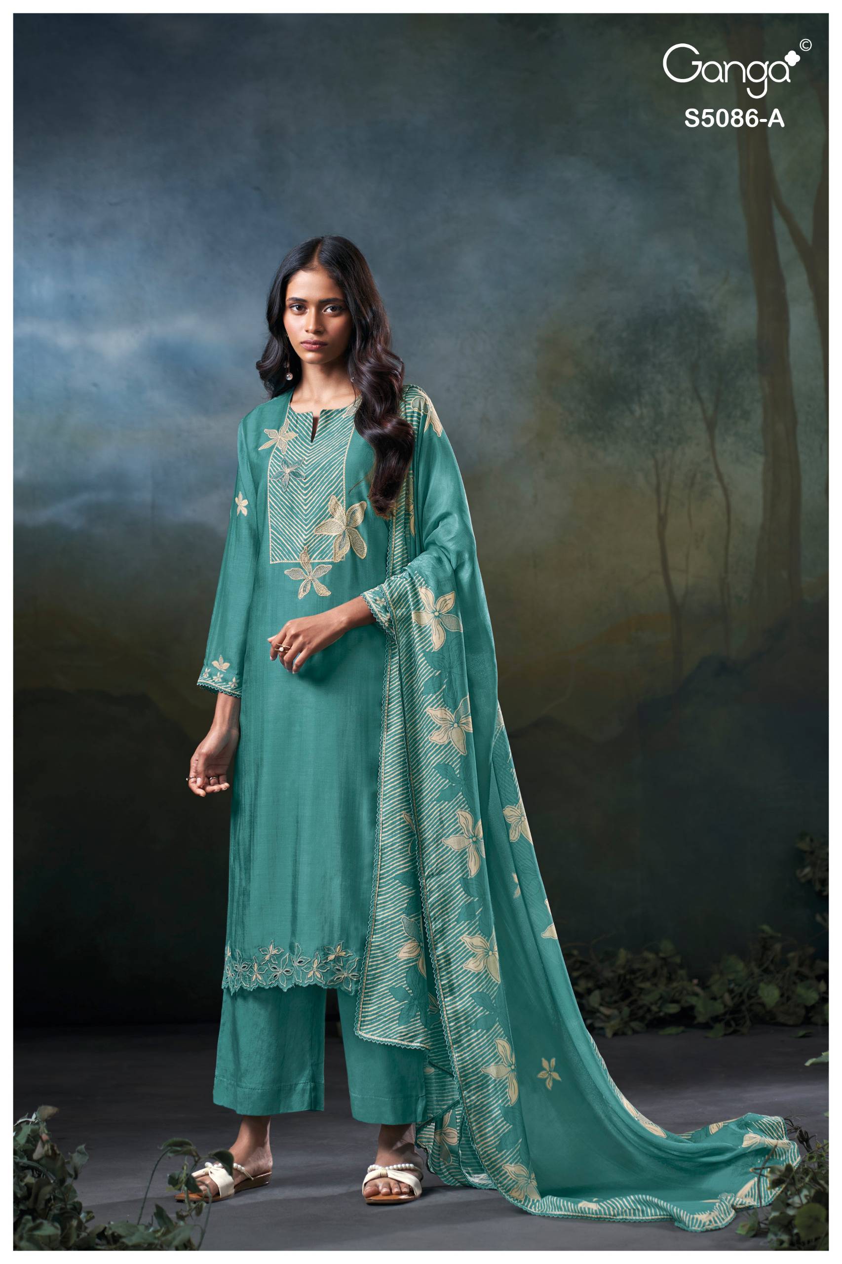 GIVANNA 5086 SERIES BY GANGA FASHION Beautiful Colourful PURE BEMBERG SILK Dresses At Wholesale Price